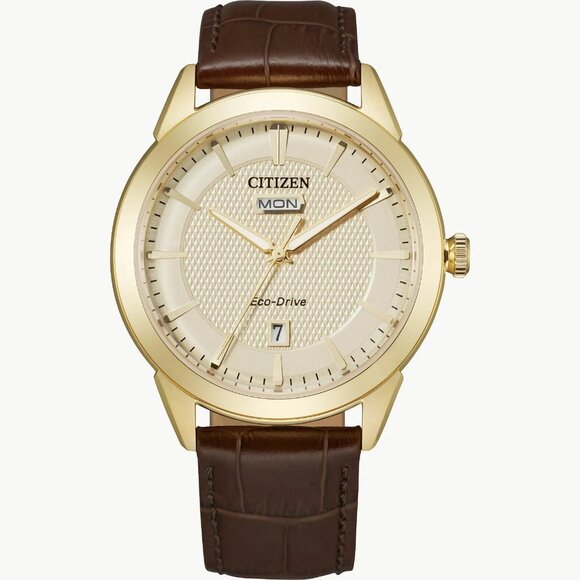 Citizen Eco-Drive Men's Corso Day Date Indicator Gold Watch 40mm - Picture 1 of 6